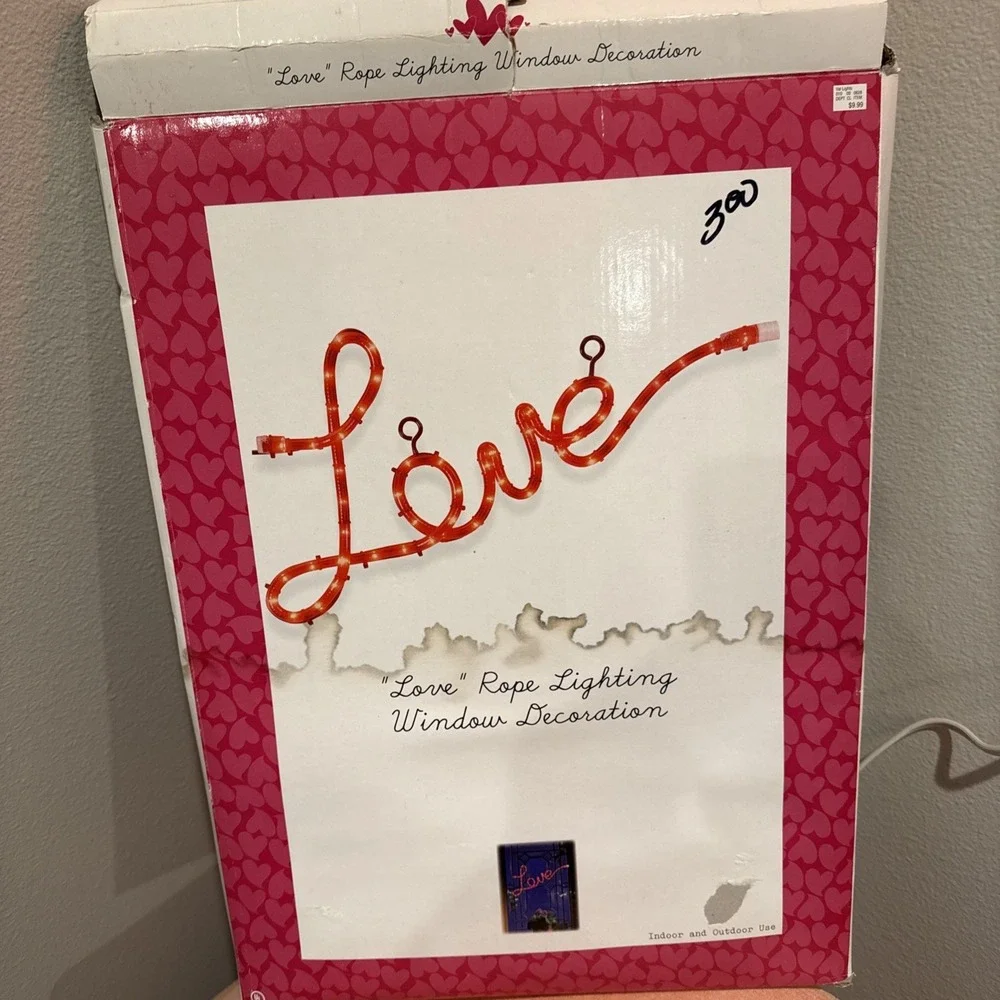 Vintage 2002‎ LOVE Rope Lighting Window Decoration 20 X 8.5